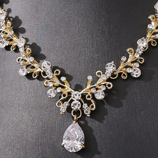 Bridal Rhinestone Zircon Earring Necklace - Image 2