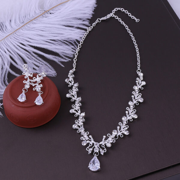 Bridal Rhinestone Zircon Earring Necklace - Image 6